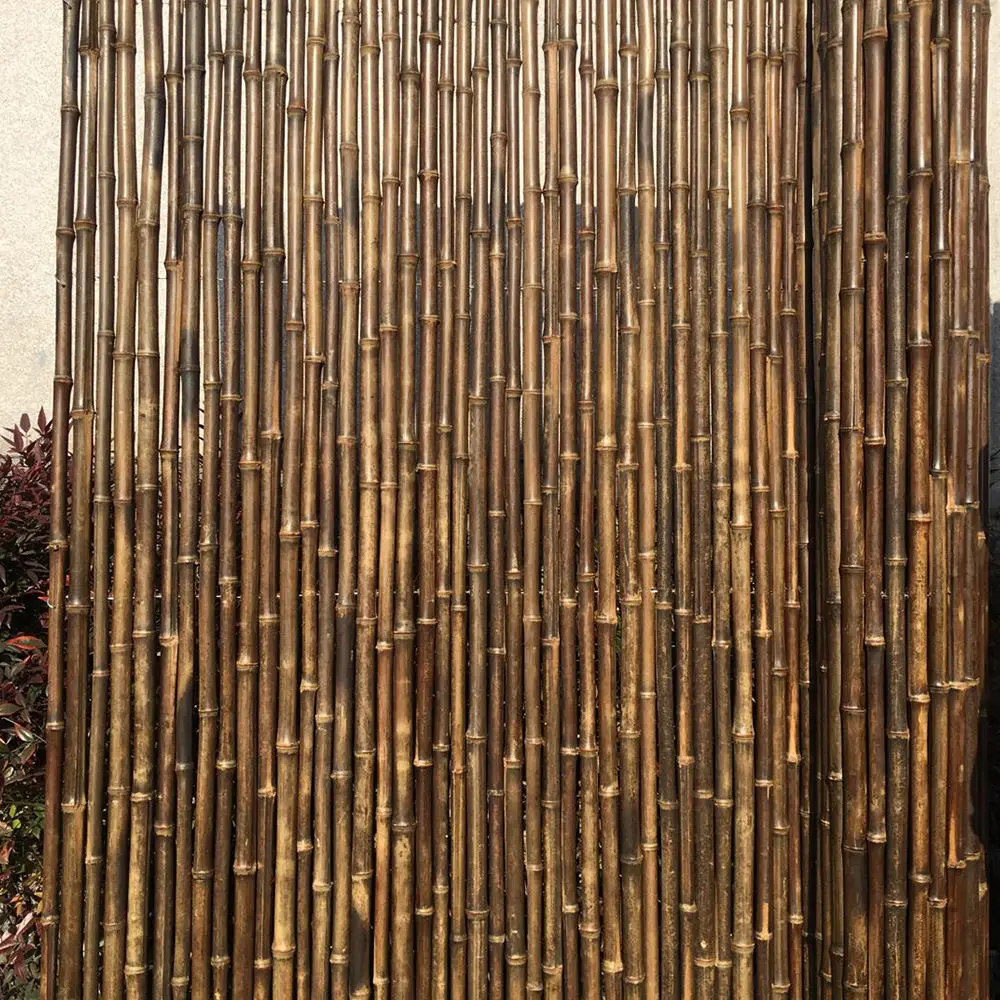 High quality privacy modern charcoal rolled outdoor bamboo fence