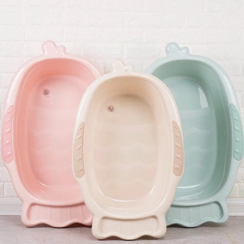 
Newborn Safty Fish Shaped Plastic Baby Bath Tub Set with Stand 