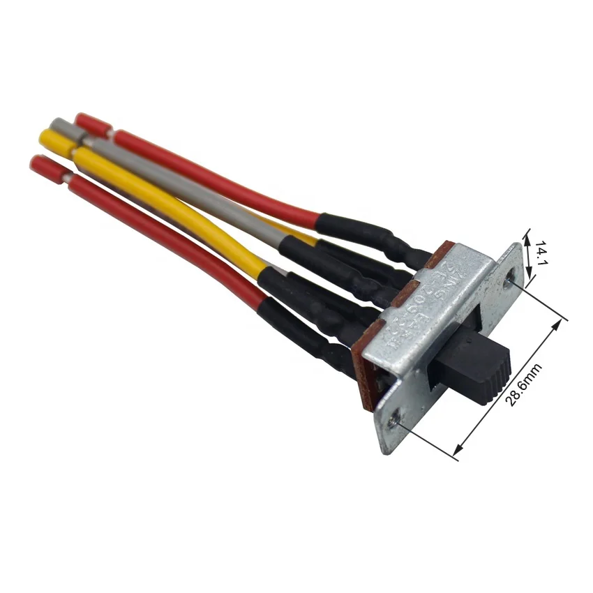 ON-OFF-ON Three Gear Toggle Switch 6 Pin Slide Switch With  Wire Rod Processing
