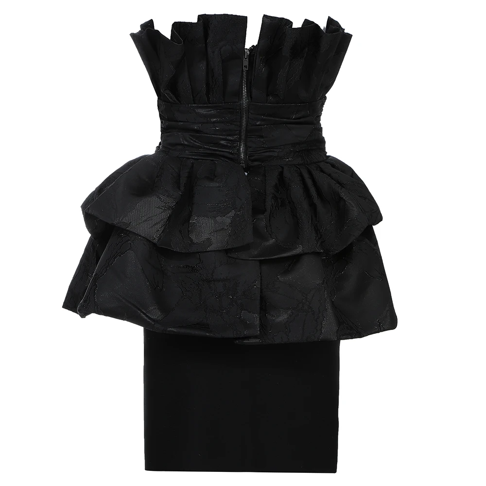 Two Piece Sets Mini Women Sexy Bodycon Dress Sets Black Fahion Party Skirt