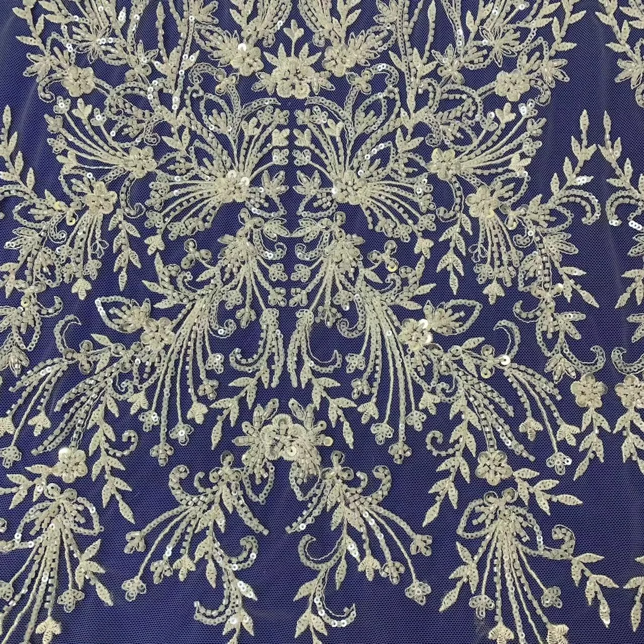 High quality factory price  2023 embroidery lace machine bead and sequins for wedding dress and evening dress
