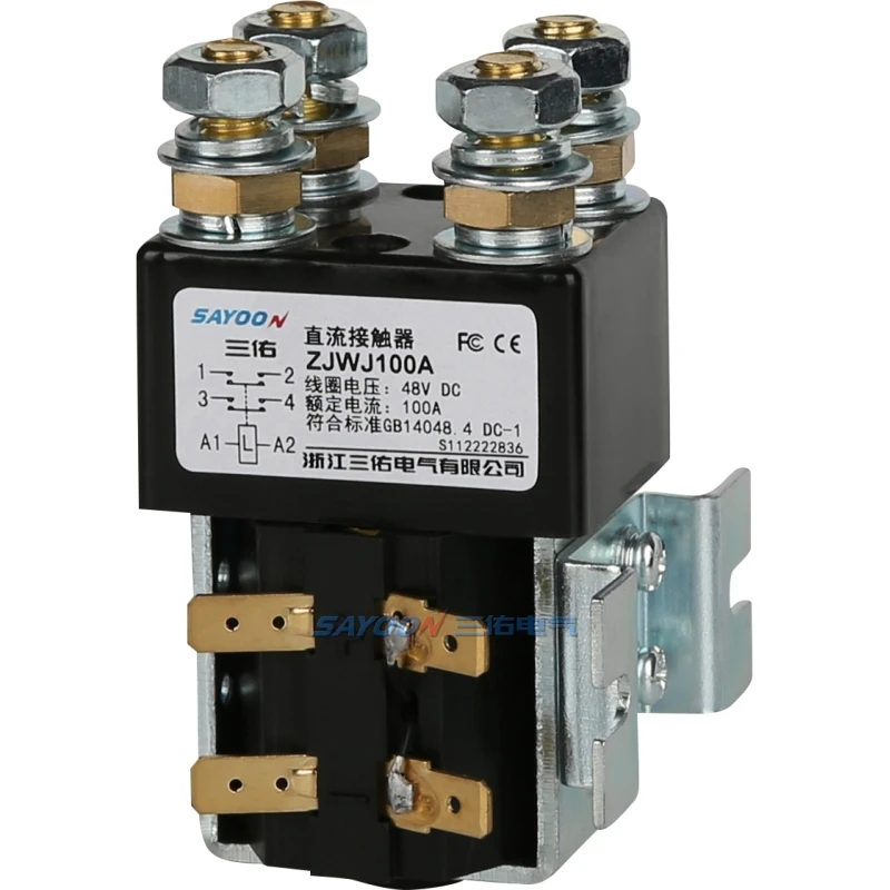 Контактор постоянного тока SAYOON CZWJ100A/ZJWJ100A/SW82 DC12V 24V 36V 48V 60V 72V 84V 96V 120V 100A контактор постоянного тока