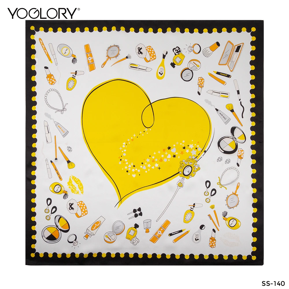 Novelty Gifts yellow silk scarf and key chain bag charm gift set with custom logo gifts for women