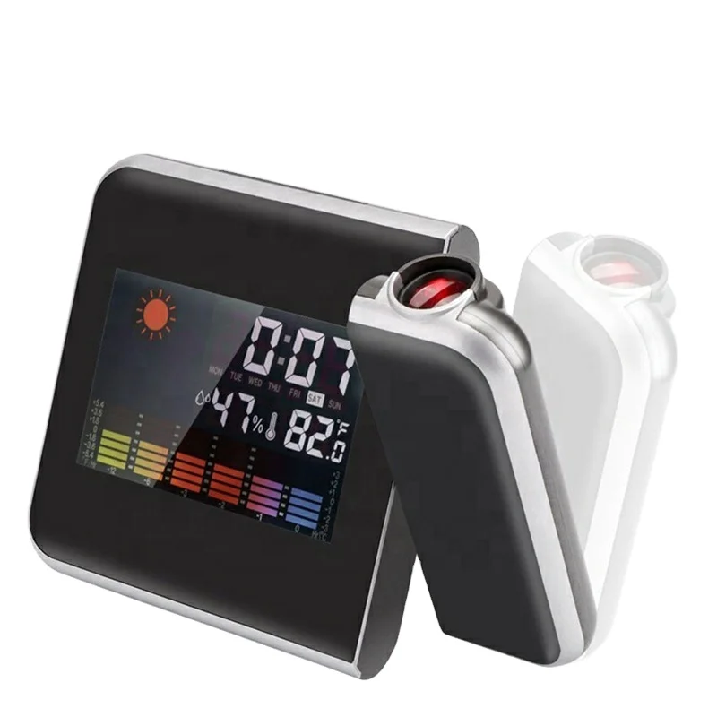 Multi-funtional Weather Station Digital Backlight Weather Forecast Alarm Clock With Time Projection