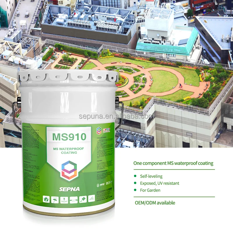 MS910 Uv resistance and high elasticity waterproof coating MS polymer modified silane waterproof coating for concrete roofs