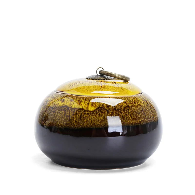 Kiln Transformation Ceramic Tea Tin Business Gift Coffee Jar
