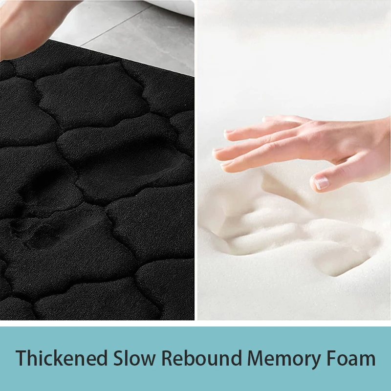 Thicken Embossed Non Slip Bathroom Mat Carpets in Bathtub Side Floor Rugs Shower Memory Foam Bath Mat