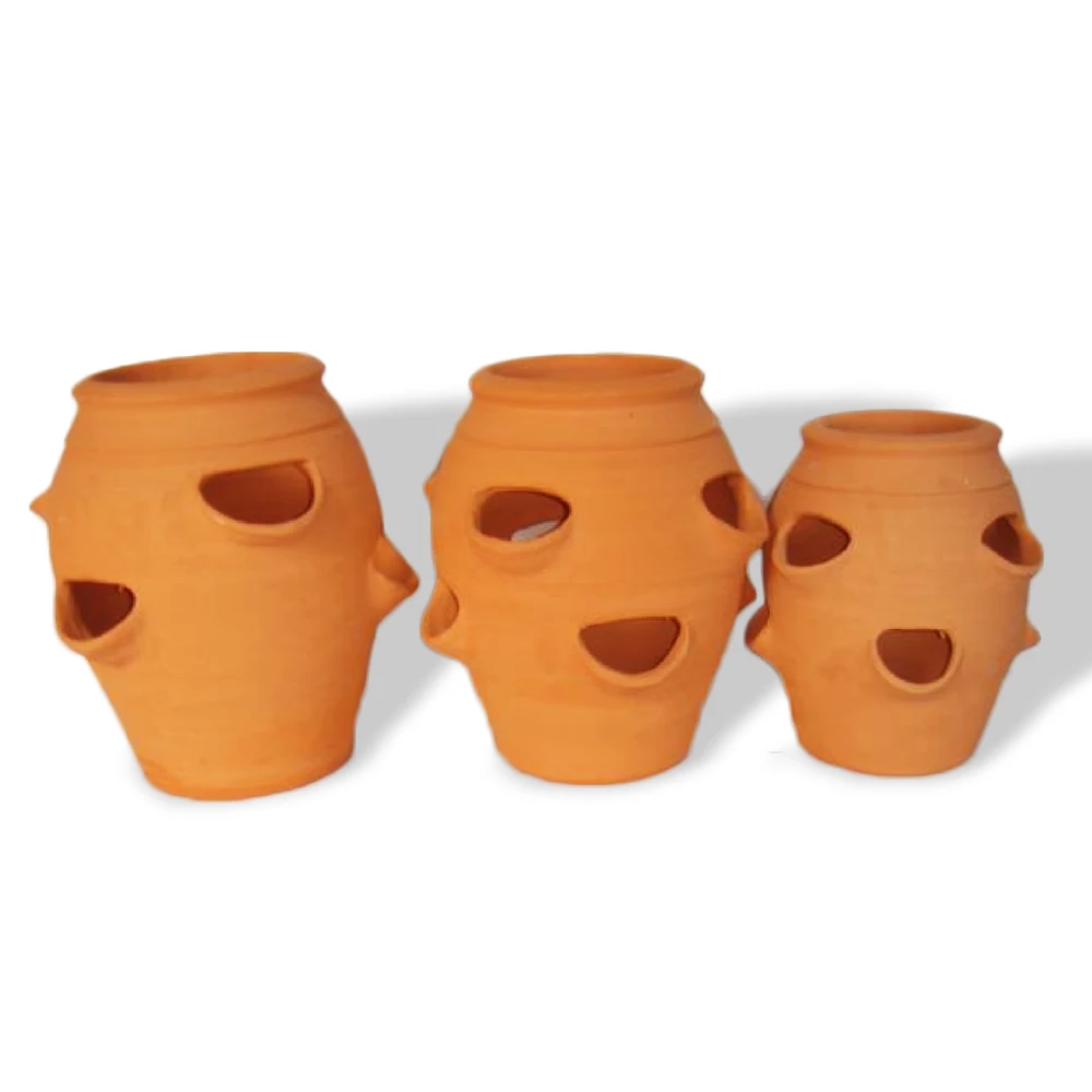
Hand made strawberry planter terracotta, strawberry pot terracotta 