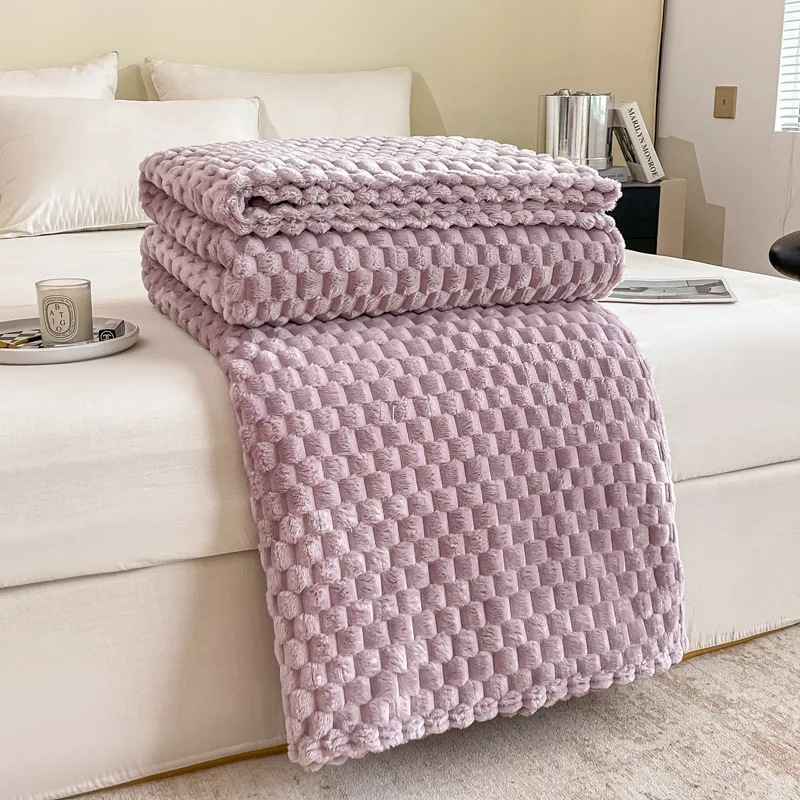 Fleece Blanket Checkered Throw Blanket Soft Cozy Blanket
