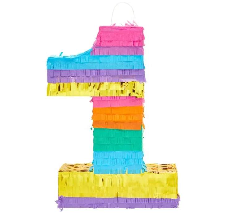 Number Pinata Birthday Party Supplies Small Foil Number 1 Pinata For Kids 1st Birthday Party Decoration Number 1 Pinata