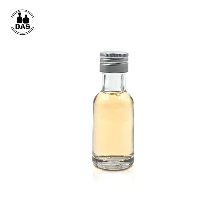Manufacturers Mini High Quality China Empty Juice Clear Brandy Spirit Liquor Rum Vodka Glass Bottles 50ml with Screw Lids