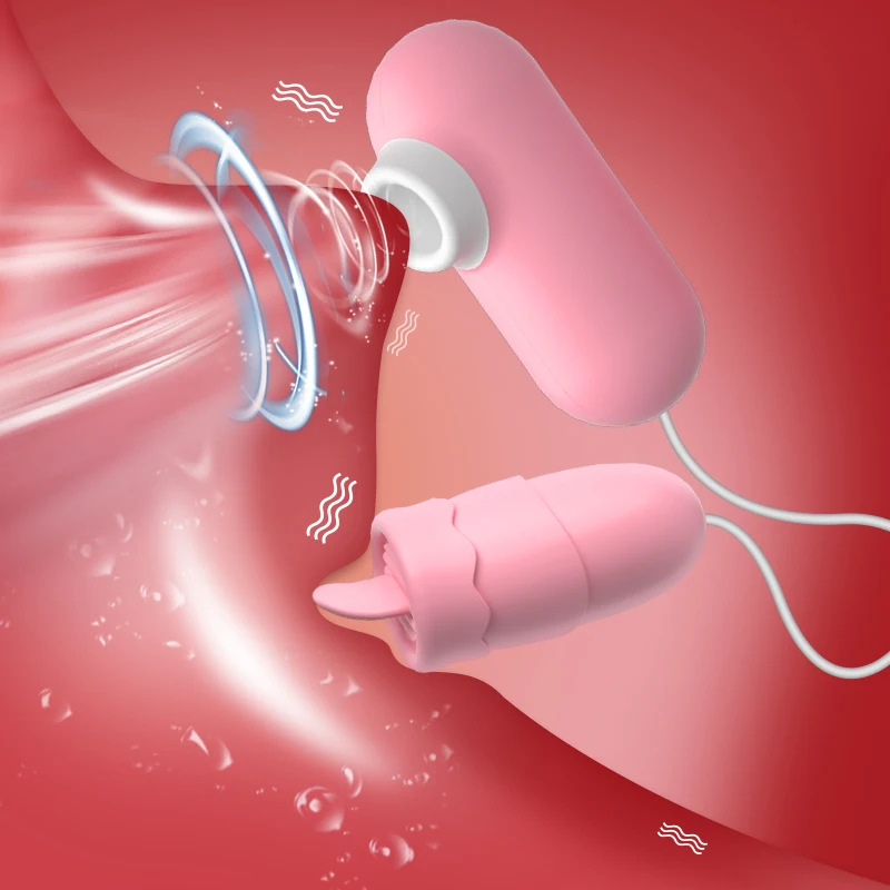 Vibrating Egg Women Tongue Licking Device Jump Egg Dual Heads G-Point Masturbator Vibrator Sex Machine Sex Toys for Masturbation