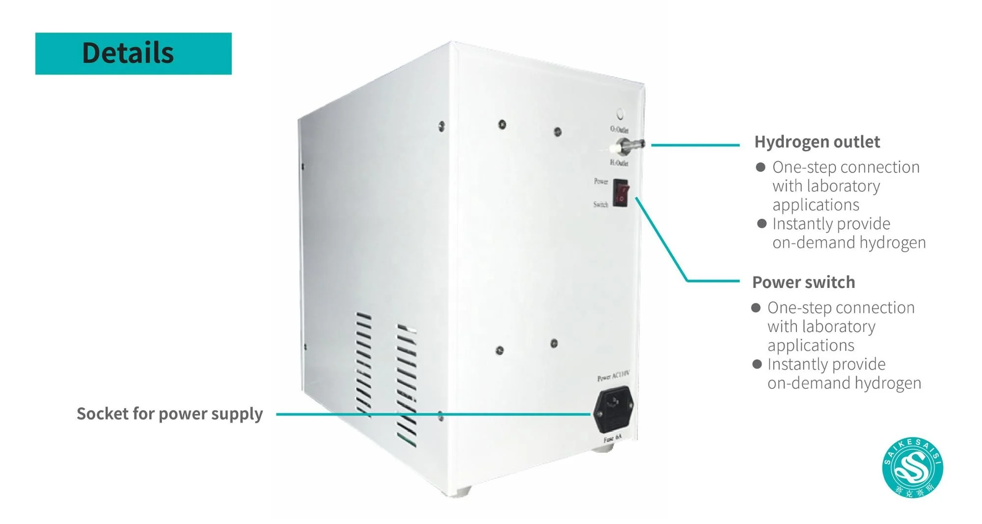 1000ml/min PEM H2 Hydrogen Electrolyzer Generator QL-1000 for Lab Use