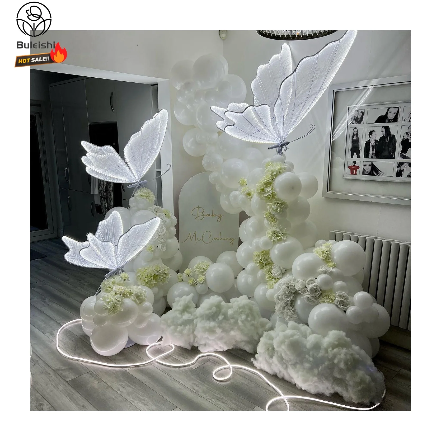 Led Butterfly Backdrop Stand Party Decoration Large Butterfly Birthday Decoration Butterfly for Wedding Events Baby shower Decor