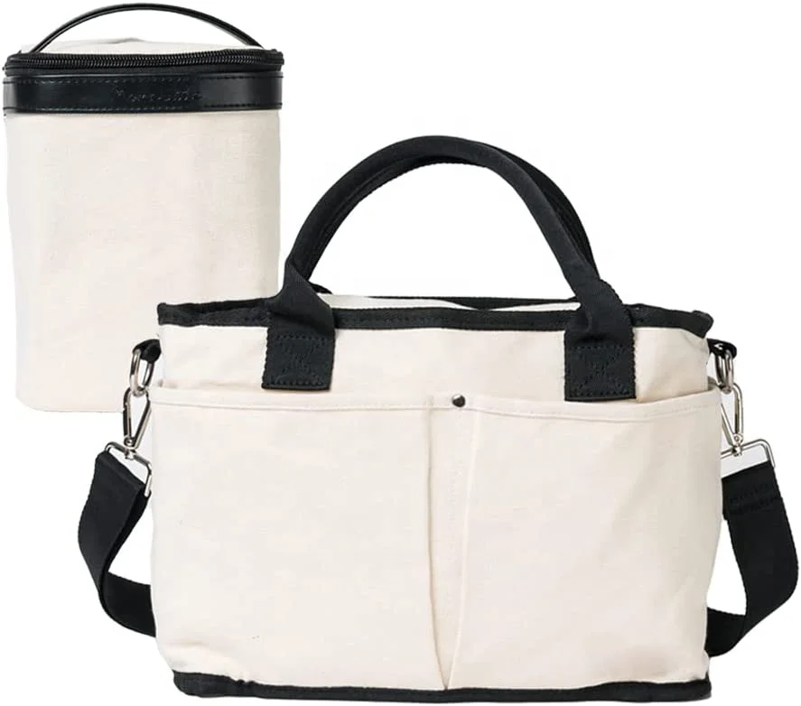 Tote Nursery Mommy Stroller Organizer Insulated Snack Pouch Set canvas diaper bag with Multiple Pockets Insulated Snack Pouch