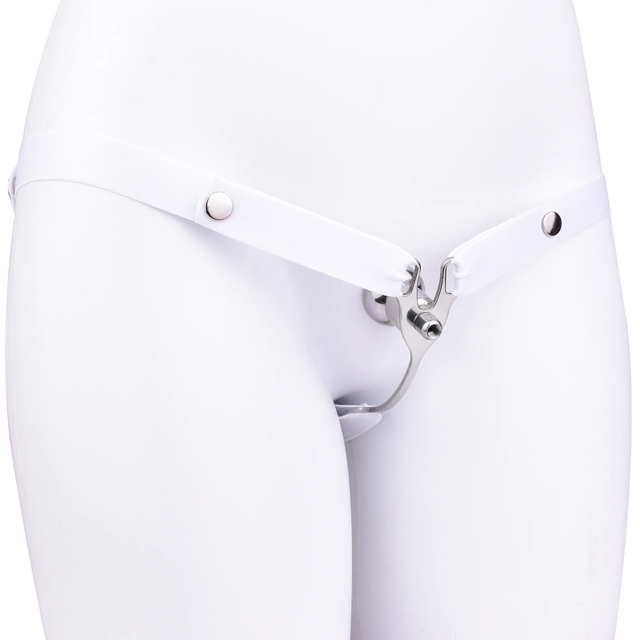 Belt Dildo BDSM Metal Porn Toys For Male Chastity Cock Cage Metal Cock Lock With Pussy Shape
