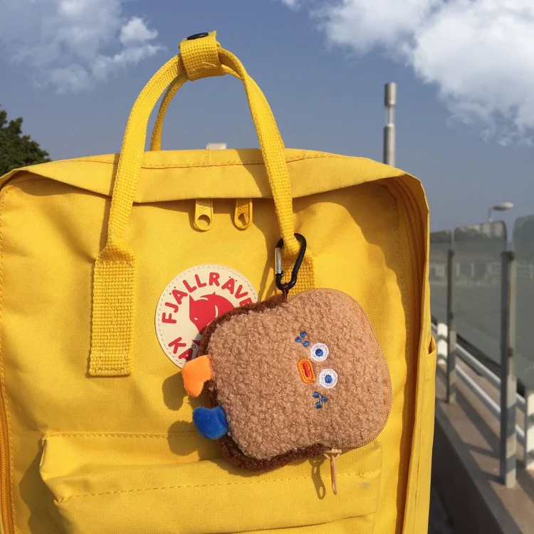 Custom Mini Kawaii Coin Pouch Cartoon Bread Keyring Keychain Plush Coin Purses