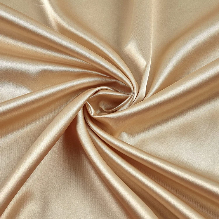 Custom Color White pink Black 70gr Satin Fabrics by the Roll Polyester Satin Fabric Roll for Bedding