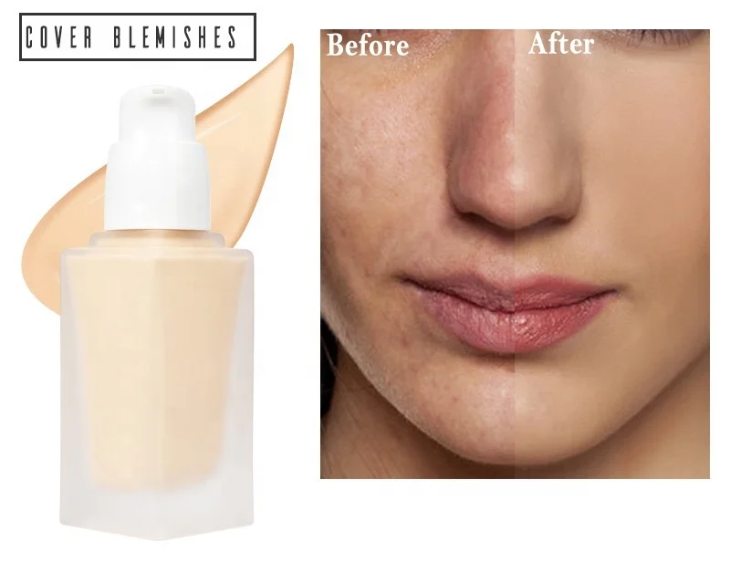 White Bottle Oil Free Cover Up Blemishes Liquid Foundation Makeup