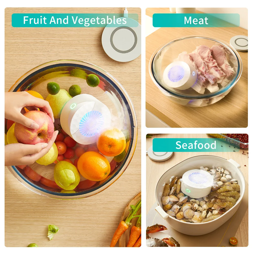 Customize mini Portable 0 cunsumables veget wireless vegetable washer fruit washing machine Fruits cleaner