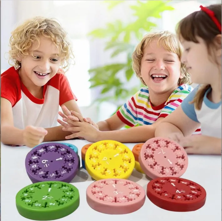 9Sets Math Fidget Spinners Educational Rotating Toys Cool Fidget Spinners Games Desktop Math Multiplication Game Student Gift