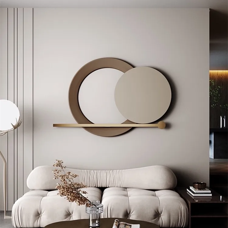 Golden color living room metal flower wall hanging art decoration