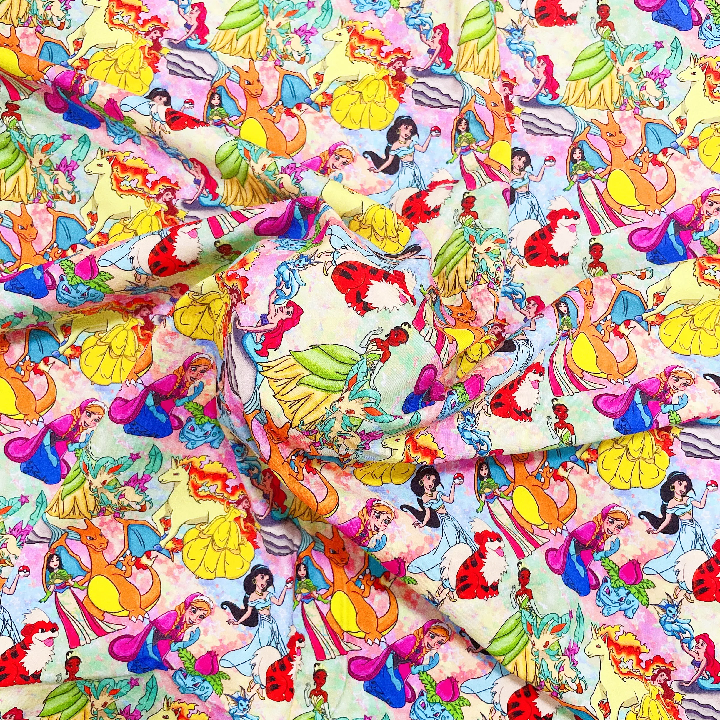 Custom printed 240gsm cotton jersey fabric