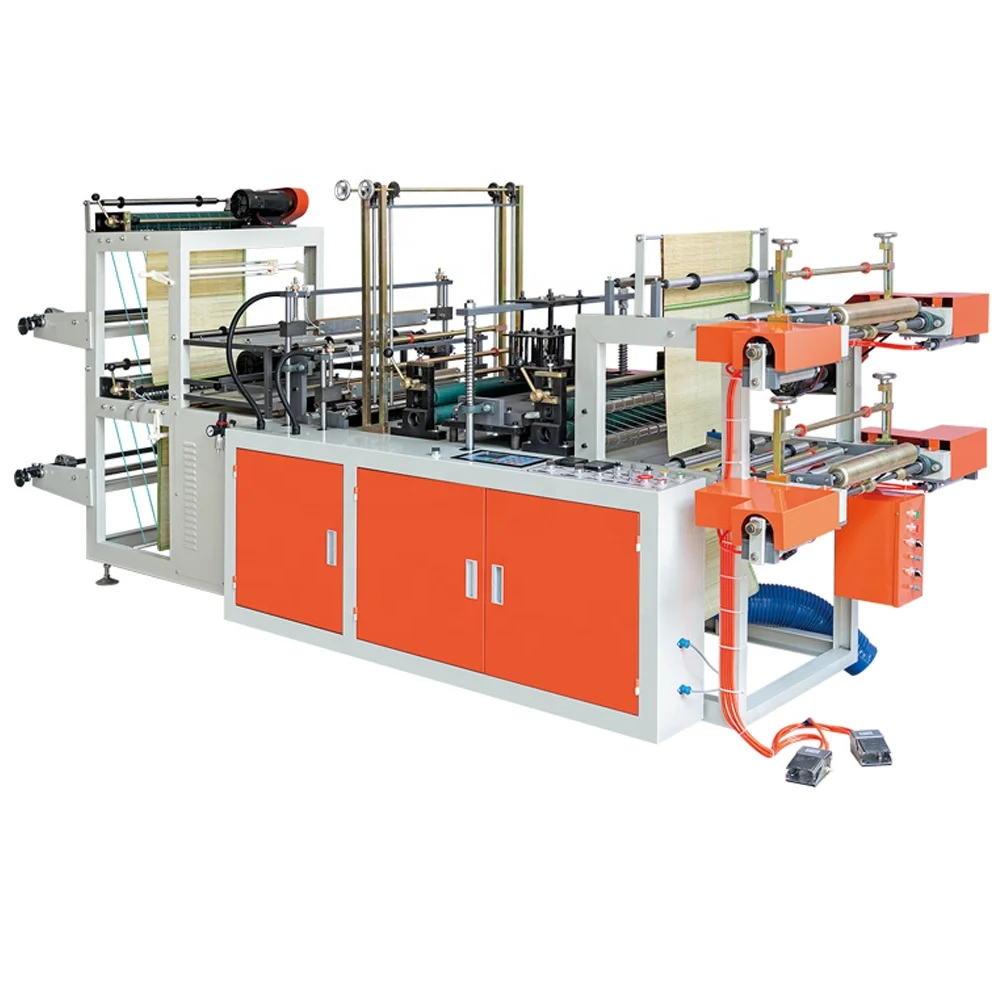 Automatic Computer Control High-speed T-shirt Type Perforated Flat Open Bottom Sealing Roll Shopping Plastic Bag Making Machine
