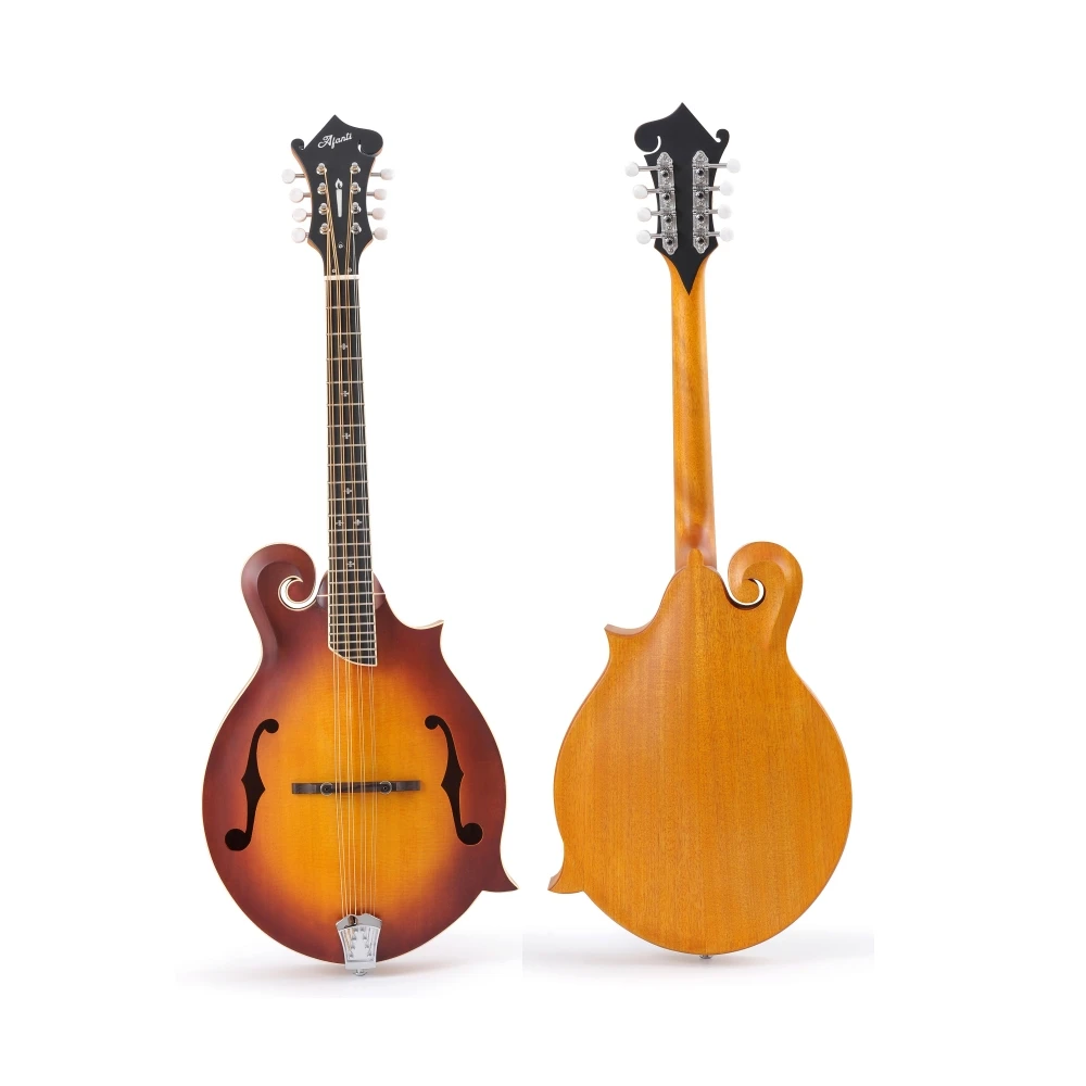 Afanti All Solid wood F hole F Style Top Hand Graduated and Tuned Solid Spruce Octave Mandolin Guitar