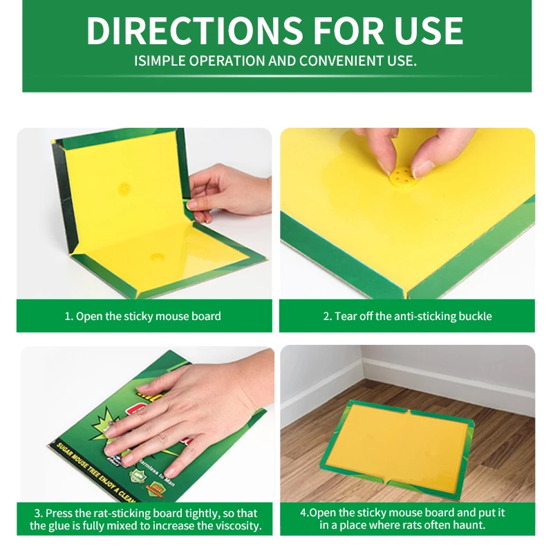 Non-toxic Mice Glue Catcher With Peanut Butter Smell Yellow Light Weight Waterproof Mouse Killer Indoor Rat Trap