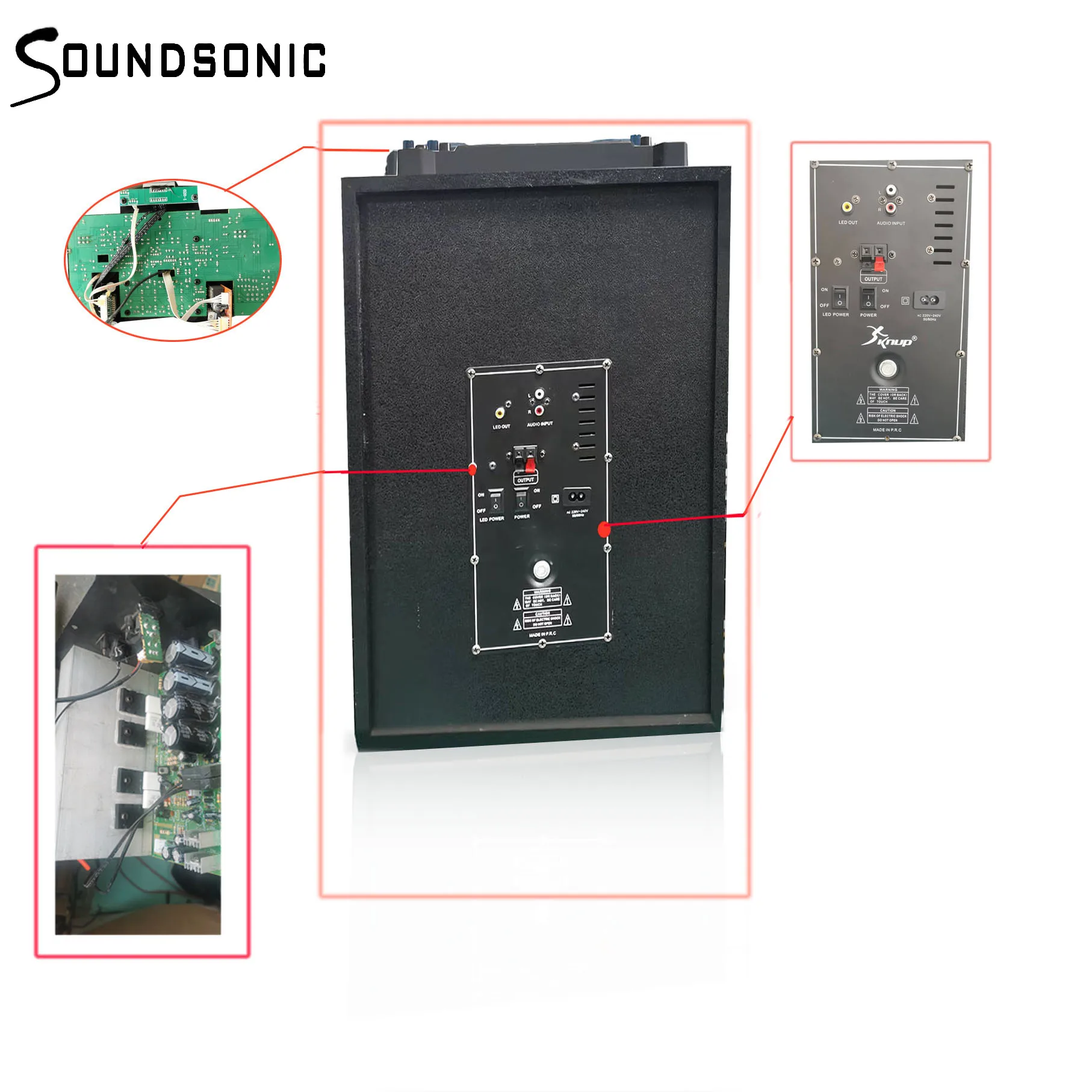 10 inch subwoofer active speakers with fm radio remote control, 5 eq