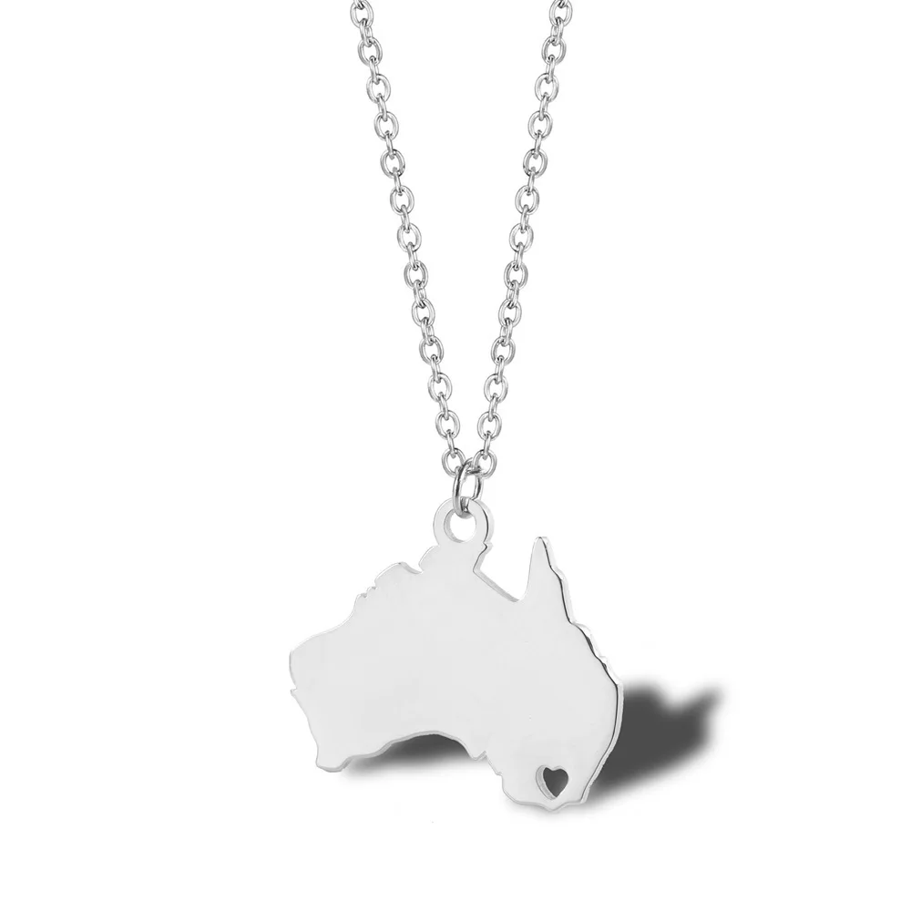 Creative Gold Plated National City Map Pendant Necklace No Fade Stainless Steel Portugal Uk Necklace For Women Men Jewelry Gifts