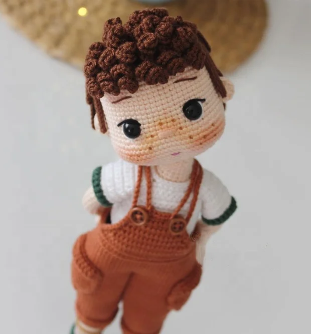 Ins Hot Hand Crochet Boy and Girls Dolls Crafts Made Customized Logo and Label Amigurumi Kids Dolls Toys
