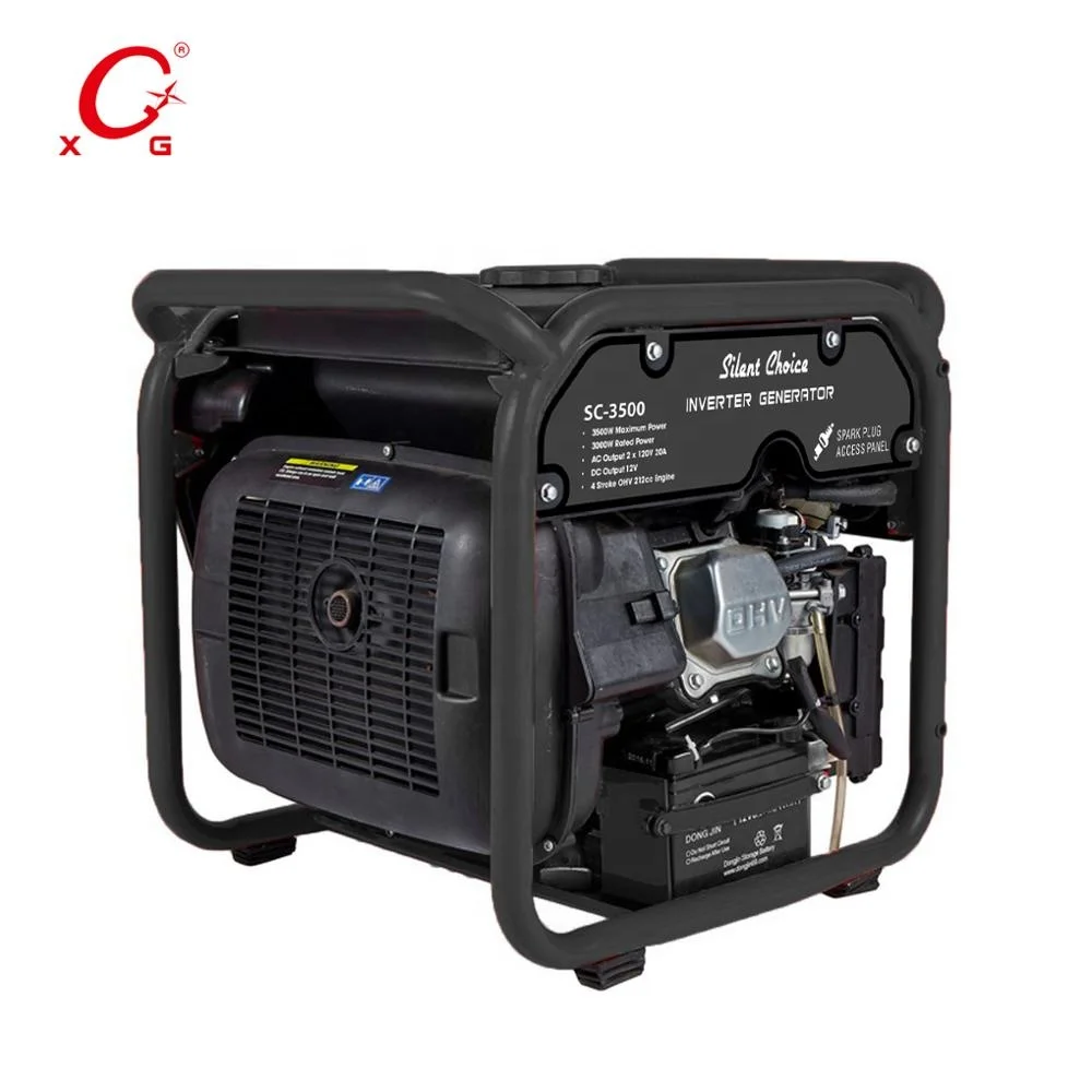 Gasoline Silent 4.3kVA Camp Generator Open Frame Recoil Start Inverter Generator 3.5kW Digital Petrol Portable Generator