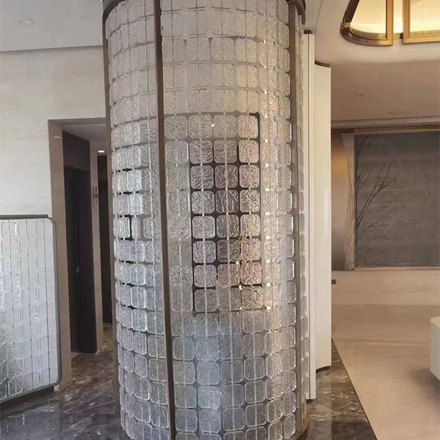 Custom stainless steel screen size luxury Chinese style central activity area partition screen