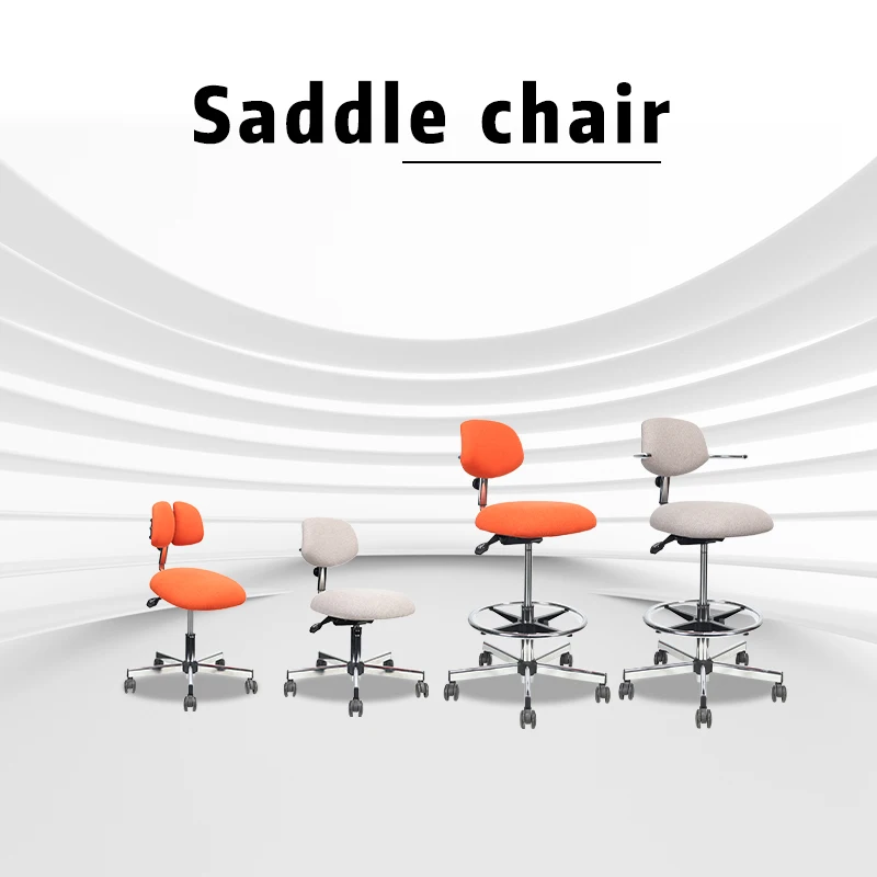 Professional Rolling adjustable Swivel dental saddle stool backrest reclining saddle chair