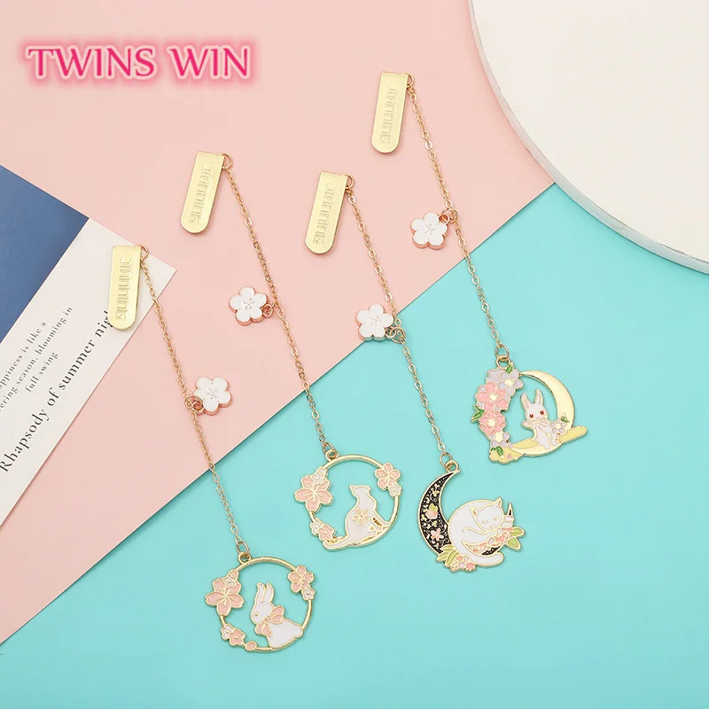 Cute Pet rabbit Alloy Bookmark Creative Metal Bookmark Small Fresh Student Bookclip Page Divider  831