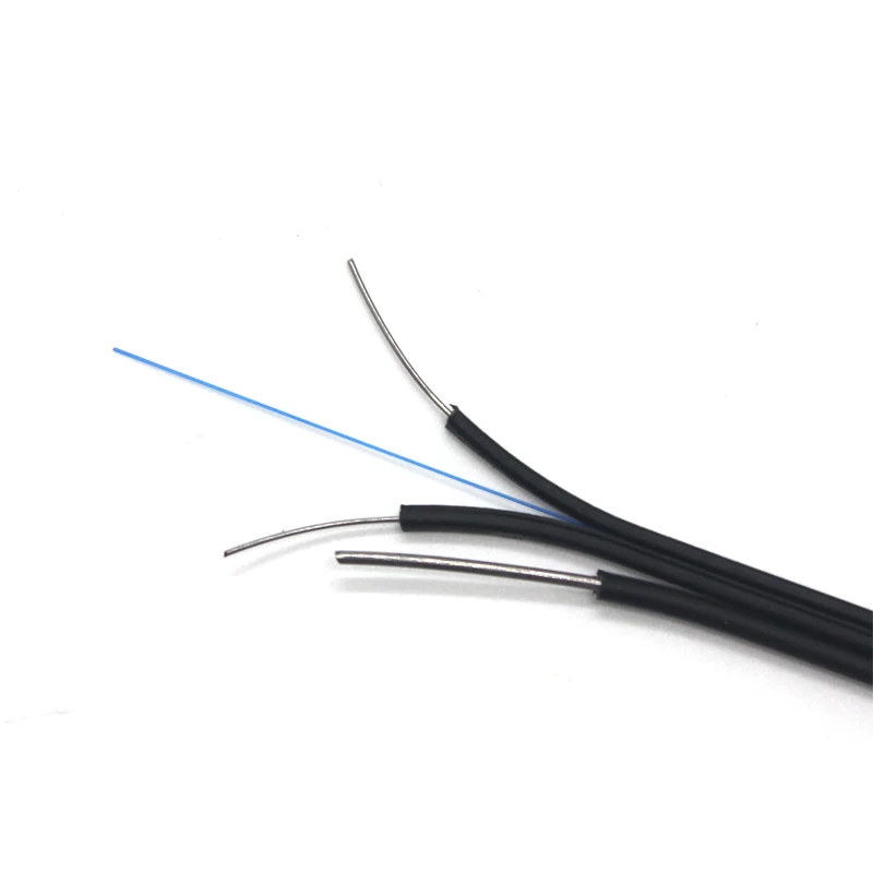 1 2 4 6 cores FTTH Fiber Cable Steel Messenger Outdoor Optical Fiber Cable FTTH Fiber Optic Drop Cable