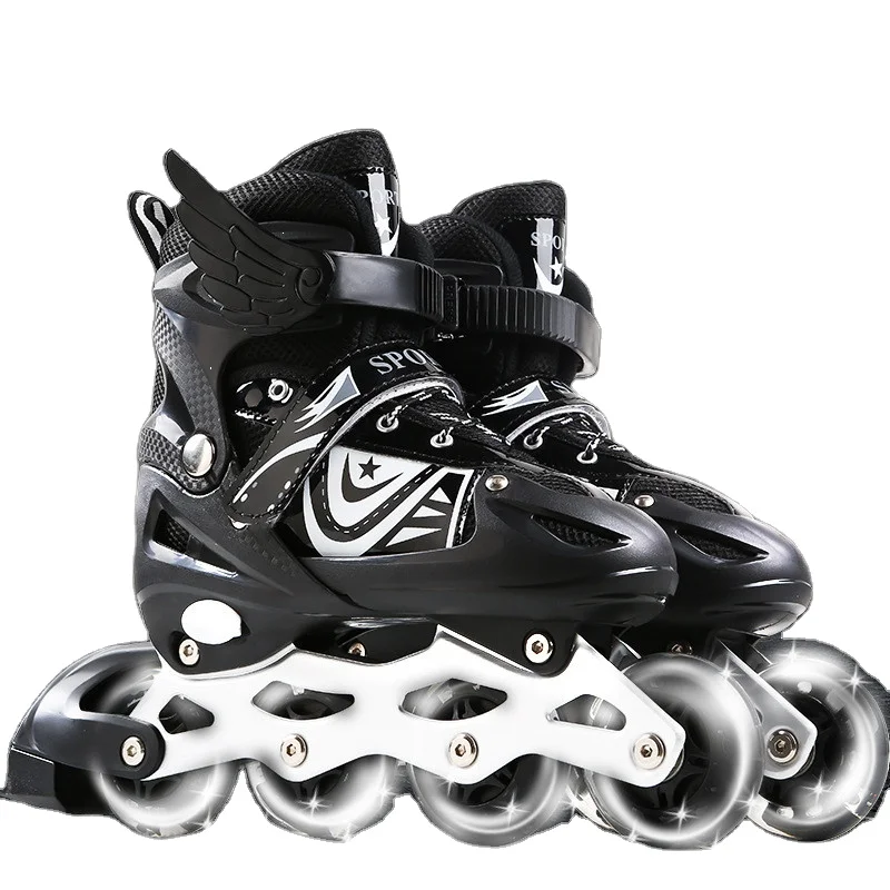 
Adjustable Flash Single Row Skate Flash Wheel Manufacturer Direct Sales Children And Youth Skate Set 
