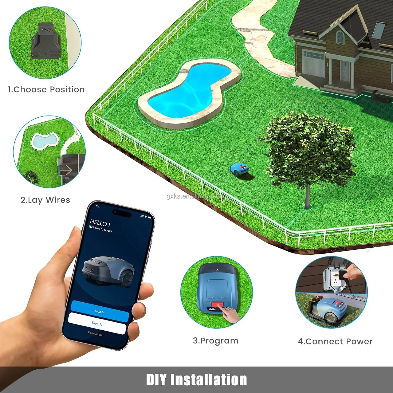 Wireless Cortacesped Tondeuse a Gazon Battery Garden Electric Robotic Lawn Mowers Smart Robot Lawnmower