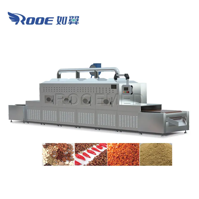 18-80 Celsius Low Temperature Industrial Tunnel Microwave Sterilizer Dryer Machine for Condiments Spices