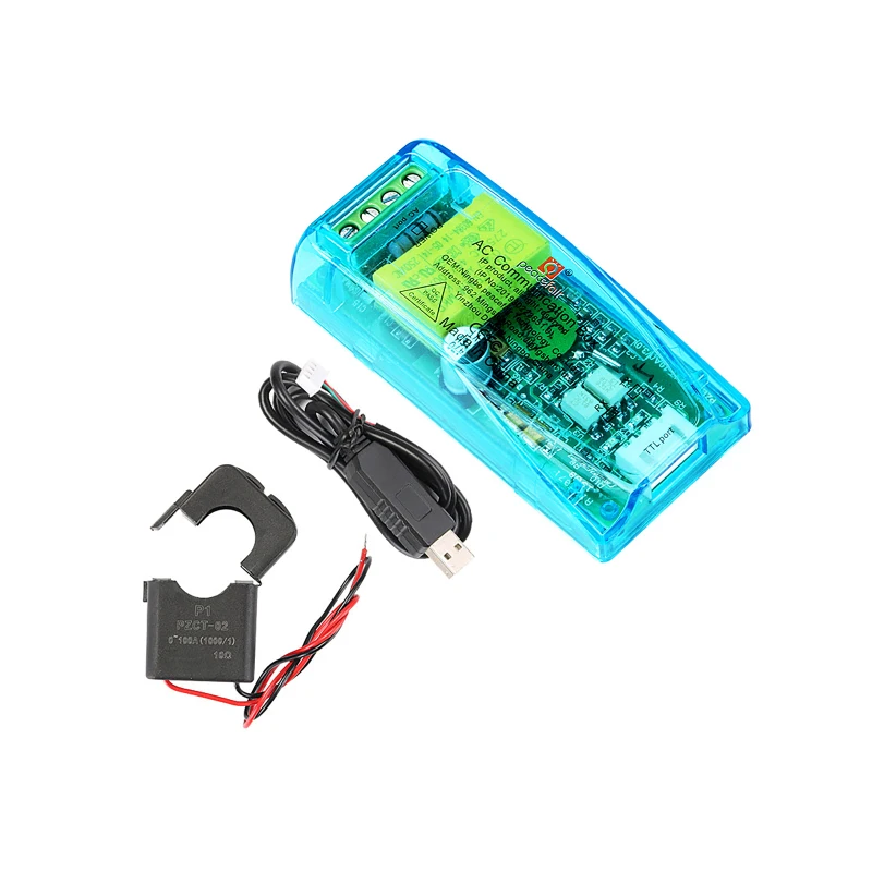 PZEM 004 футболка Амперметр модуль однофазный ваттметр кВтч метр TTL Modbus-RTU 220V 100A электричество Вольт Ампер частота счетчик