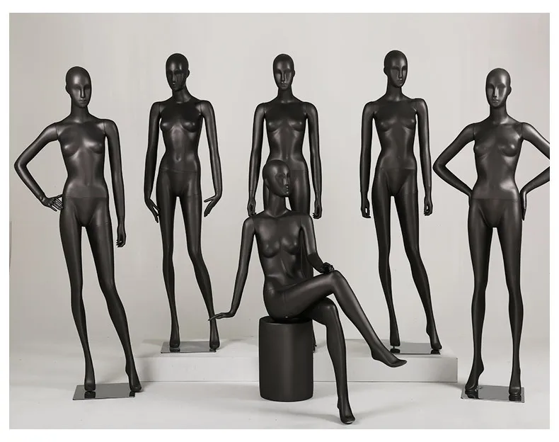 Fiberglass matte black  vintage petite girl female full body mannequin display used types los angeles