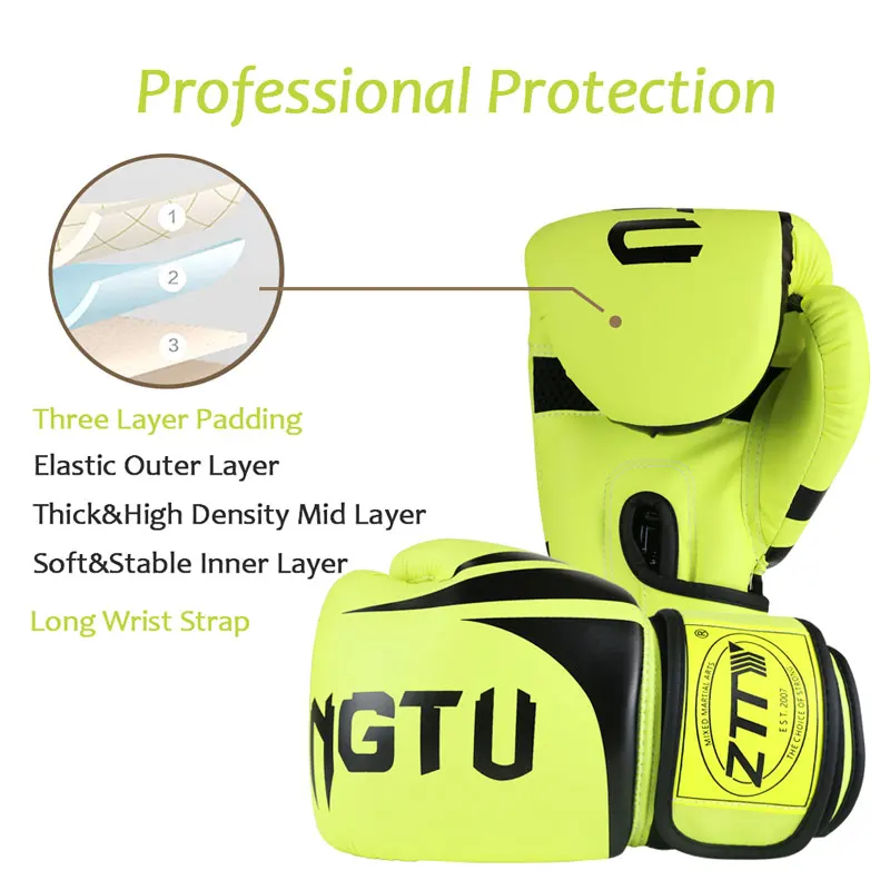 Custom Logo  Boxing Gloves High Quality Durable Shiny Pu Training Boxing Gloves 8oz 10oz 12oz 14 oz