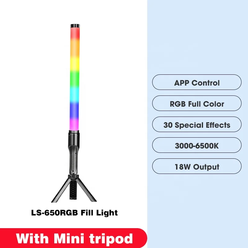 Manbily Handheld Rgb Led  Live Stream Wand Light Ls-650 Rgb Led Tube Video Light Stick For Photography Studio