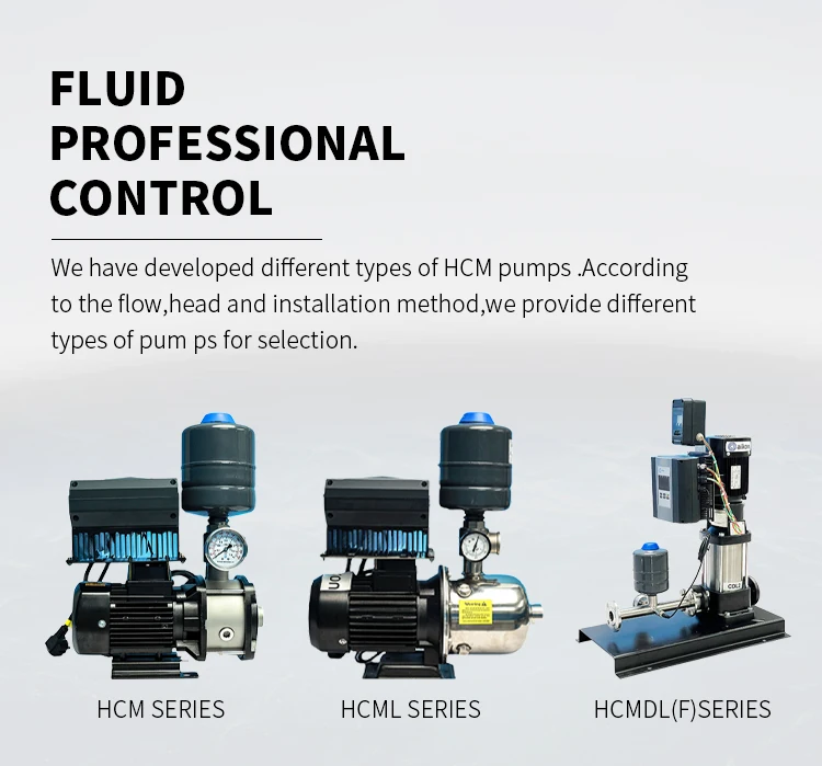 Horizontal vfd inverter controlled High efficiency integrated constant pressure multistage water booster pumps