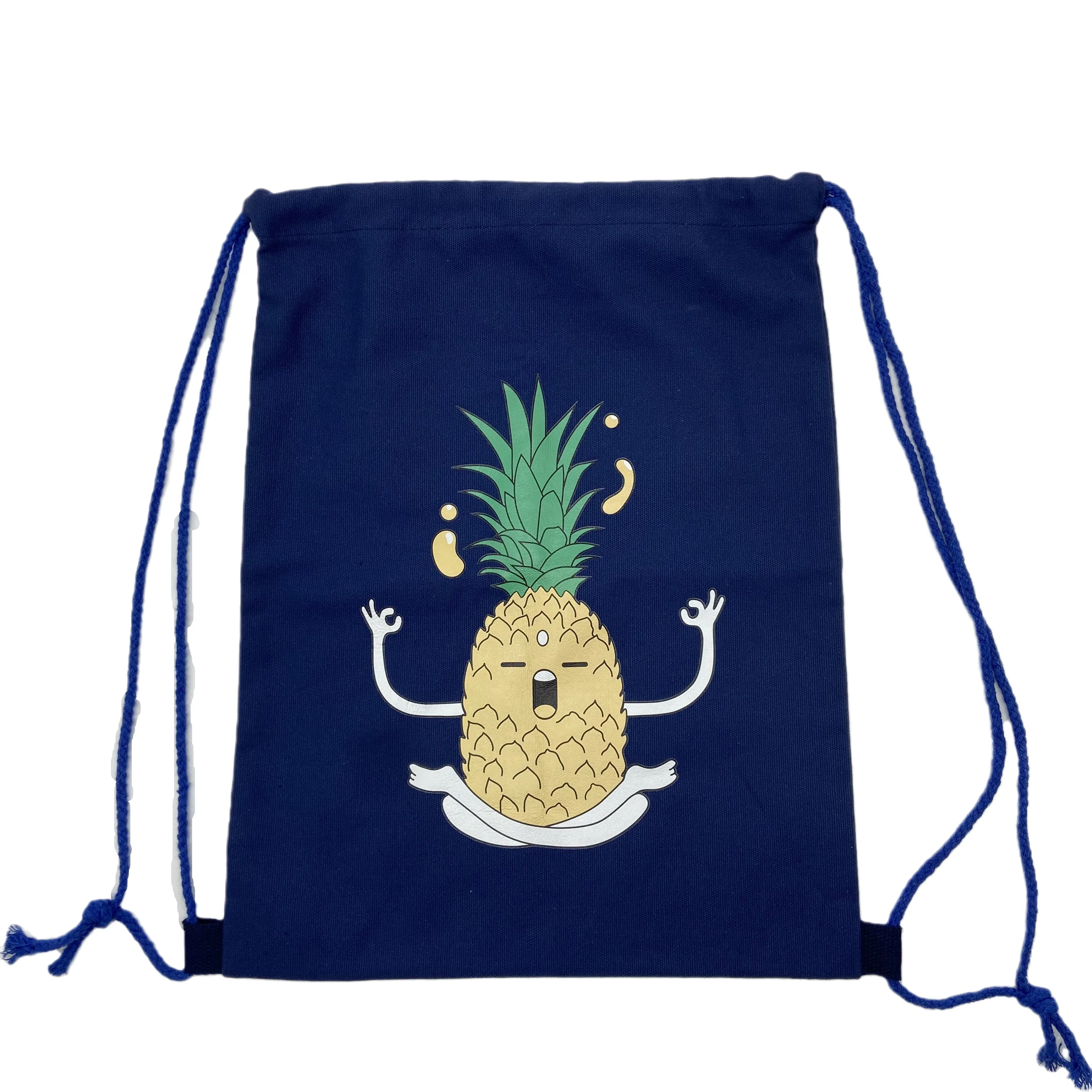 Colorful Cotton Printed Canvas Cotton Drawstring Backpack Cotton Drawstring Bag