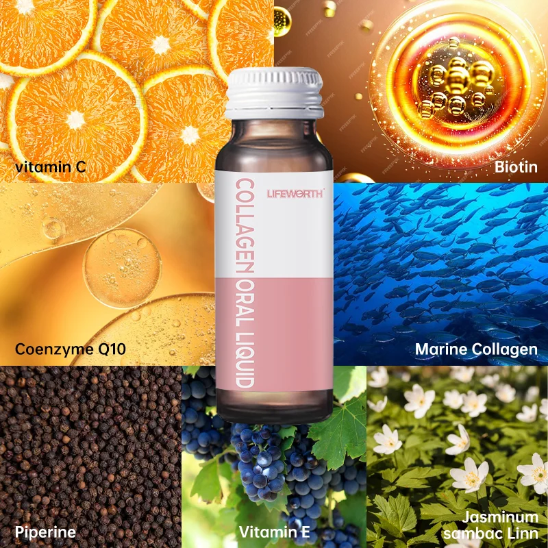 Lifeworth Private label collagen liquid and gelly drink supplement beauty skin oral liquid collagen drink
