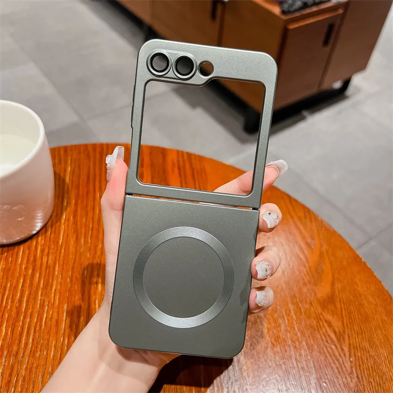 Matte Plating Liquid Silicone TPU Phone Case for Galaxy Z Flip 6 Multi Color Anti-drop Magnet Cover Case for Samsung Z Flip 6