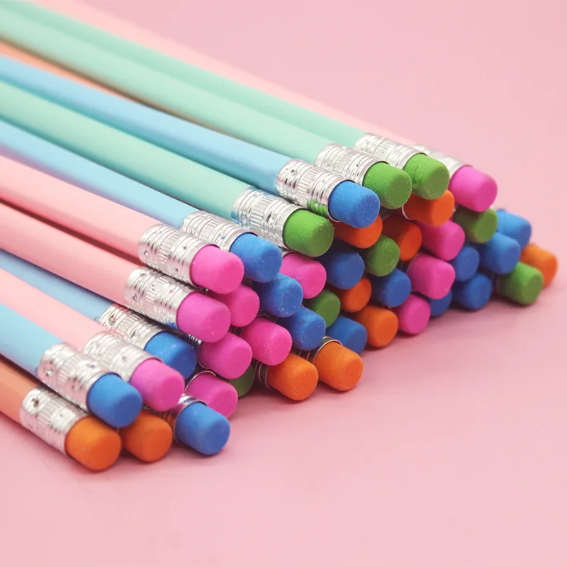 school supplies 2b lead free pencil topper eraser set for kids